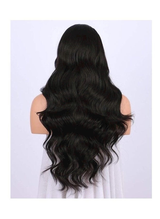 Long Curly And Wavy Hair Wig Black 24inch - Image 4