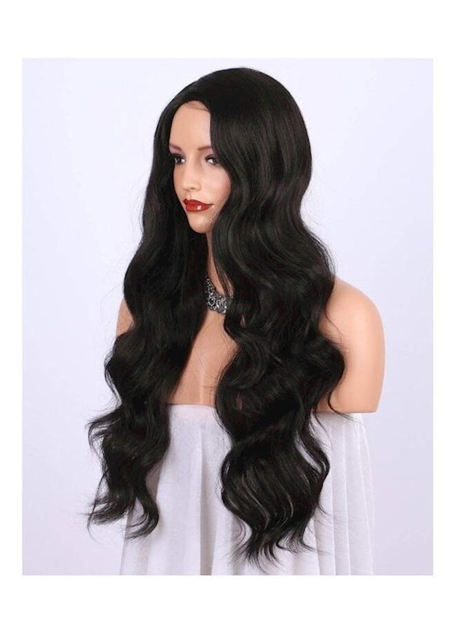 Long Curly And Wavy Hair Wig Black 24inch - Image 2