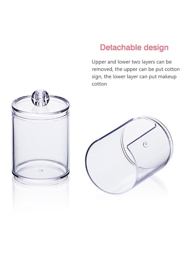 Two-layer Cotton Pads Container Storage Box Case Cosmetics Organizer Transparent - Image 4