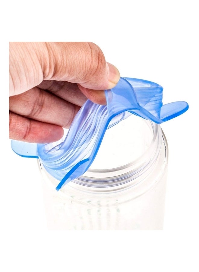 6 Piece Reusable Silicone Food Lid Set Blue - Image 3