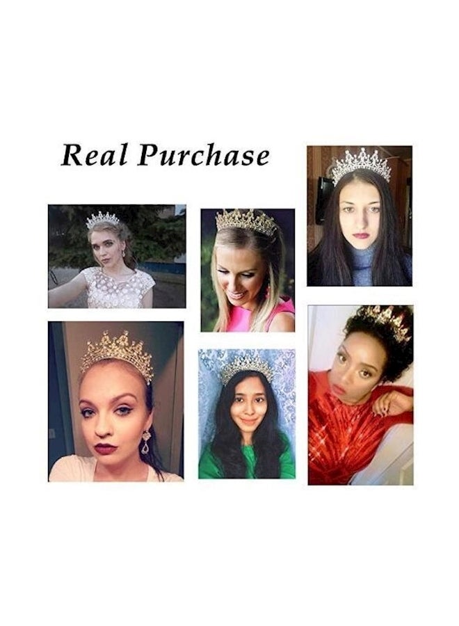 Royal Wedding Crystal Crown Gold/Ruby 10.6 x 4.7 x 2.1inch - Image 4