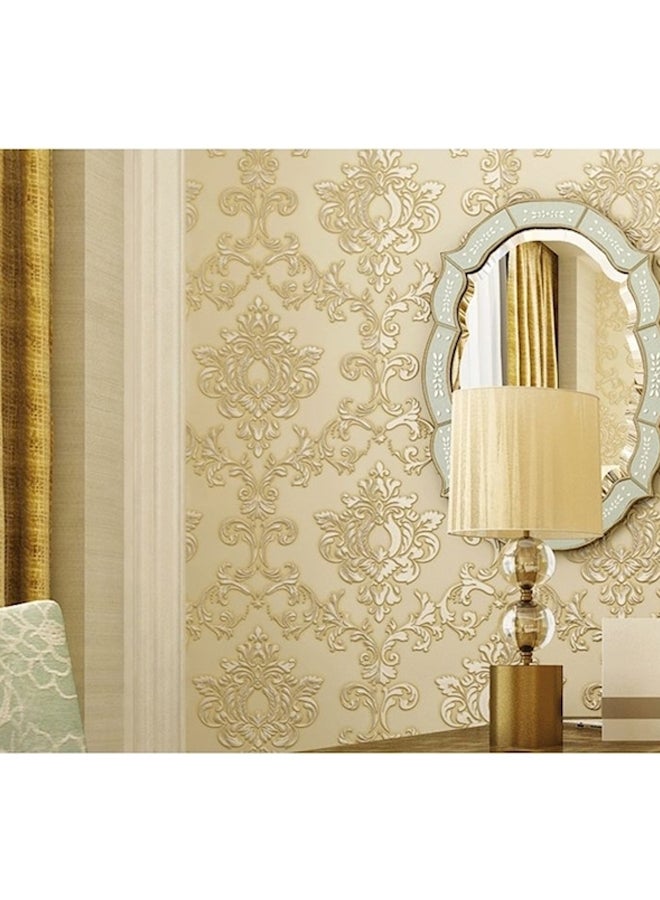 European Classic Pattern Background Wall Paper Beige  - Image 3