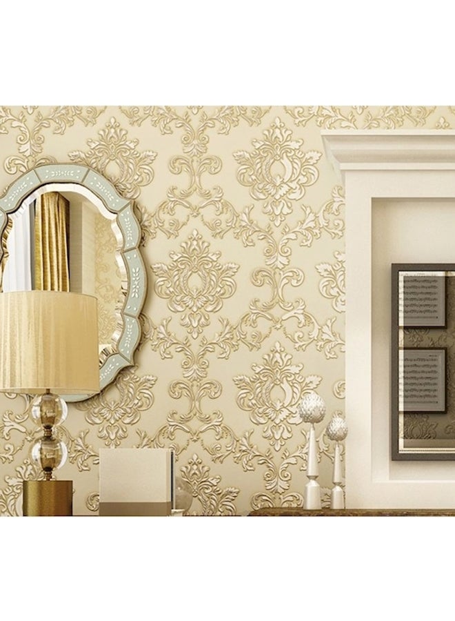 European Classic Pattern Background Wall Paper Beige  - Image 2