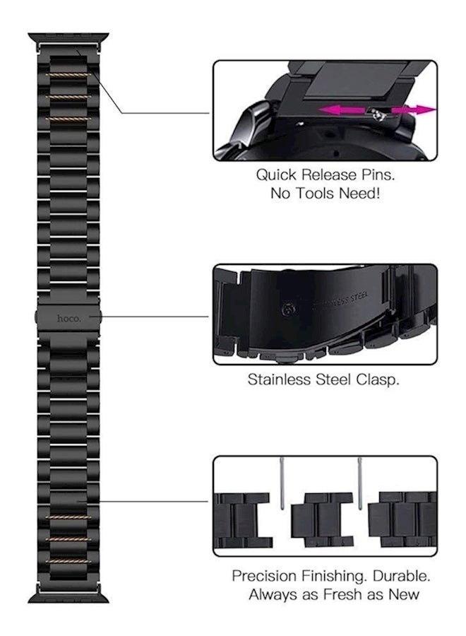 Solid Steel Metal Strap For Samsung Gear S3 Frontier/S3 Classic Black - Image 2