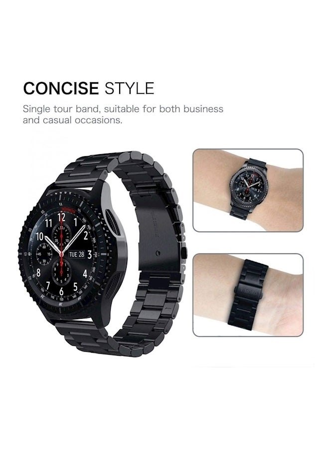 Solid Steel Metal Strap For Samsung Gear S3 Frontier/S3 Classic Black - Image 4