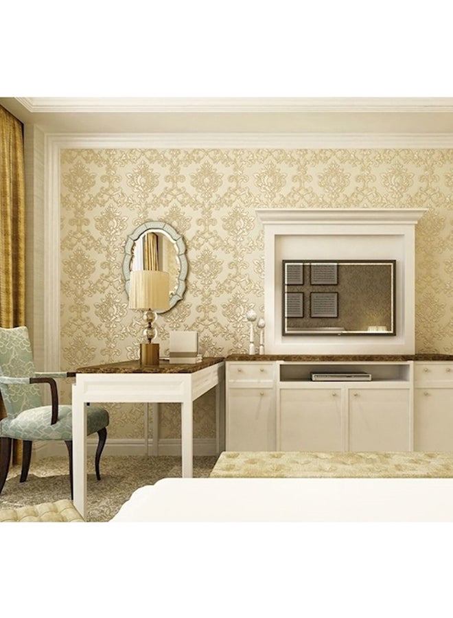 European Classic Pattern Background Wall Paper Beige  - Image 1