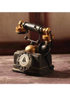 Generic Retro Telephone Model Brown/Gold 19x10x16centimeter  - Image 2