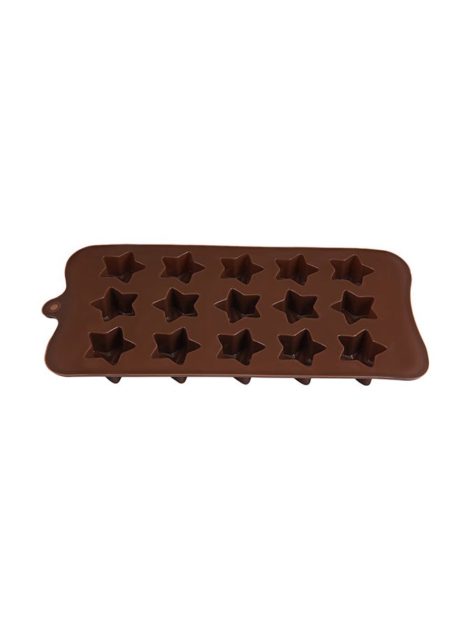 15-Slot Star Chocolate Cake Mould Brown 22.5centimeter  - Image 1