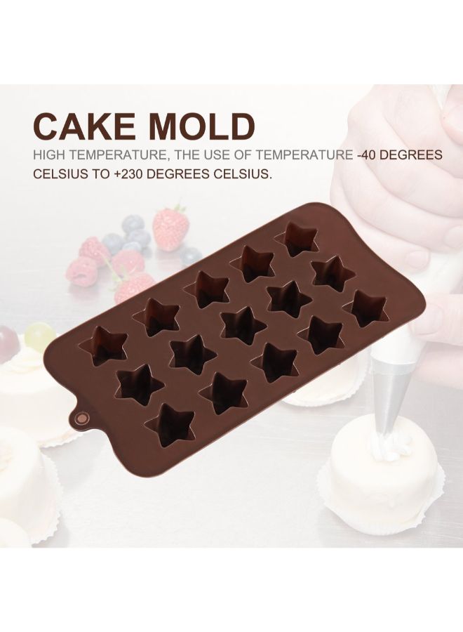 15-Slot Star Chocolate Cake Mould Brown 22.5centimeter  - Image 2