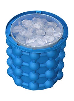 Generic Dual Chamber Silicone Ice Cube Maker Mould Blue 16cm 