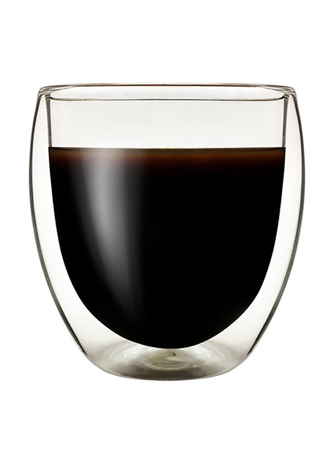 كوب زجاجي مزدوج الجدار ومقاوم للحرارة شفاف - Image 1