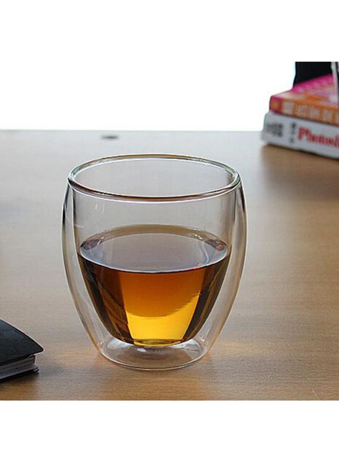 كوب زجاجي مزدوج الجدار ومقاوم للحرارة شفاف - Image 3