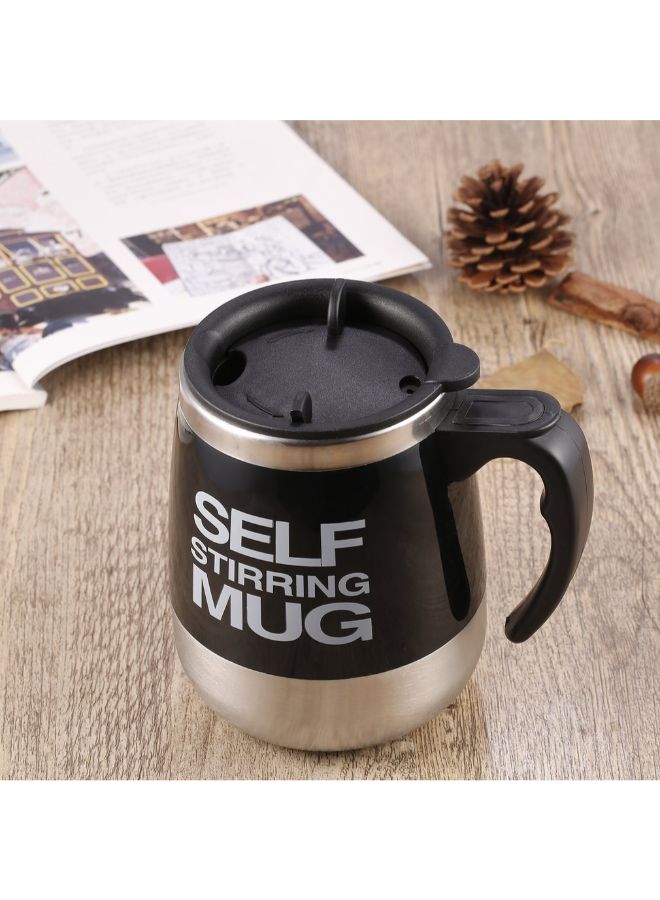 PREUP Self Stirring Coffee Cup With Lid Black/Silver - Image 2
