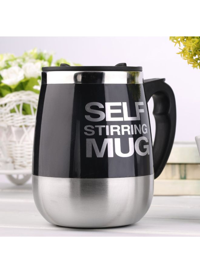 PREUP Self Stirring Coffee Cup With Lid Black/Silver - Image 3