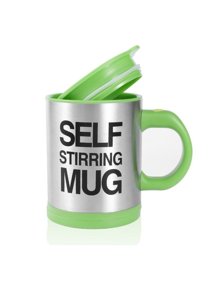 Self Stirring Coffee Cup With Lid Green/Silver - Image 2