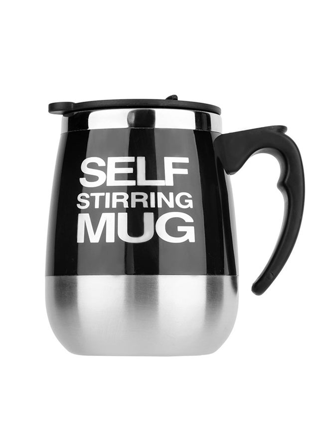 PREUP Self Stirring Coffee Cup With Lid Black/Silver - Image 1