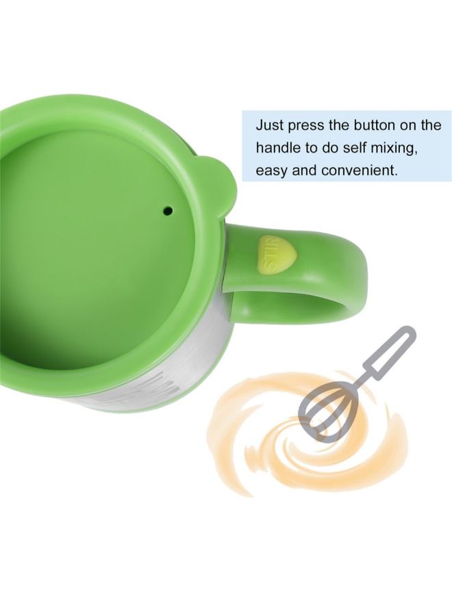 Self Stirring Coffee Cup With Lid Green/Silver - Image 3