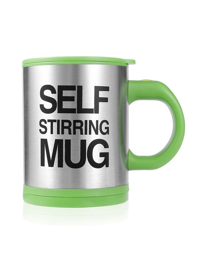 Self Stirring Coffee Cup With Lid Green/Silver - Image 1