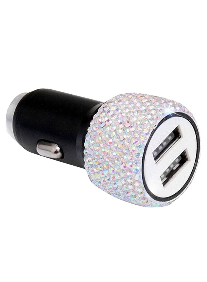 شاحن سيارة بواجهة USB مزدوجة متعدد الألوان