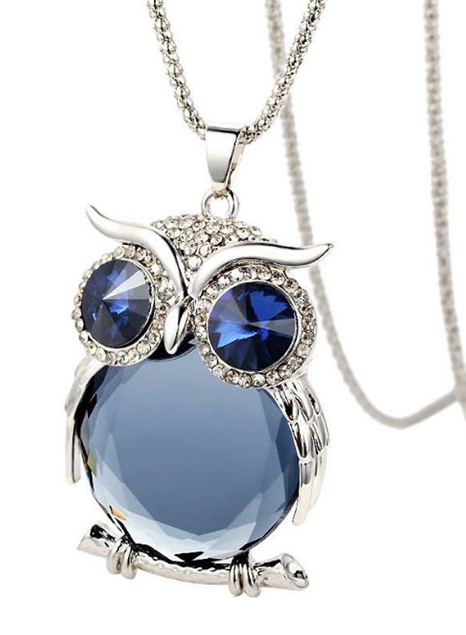 Cool Baby Artificial Crystal Owl Pendant Necklace - Image 1