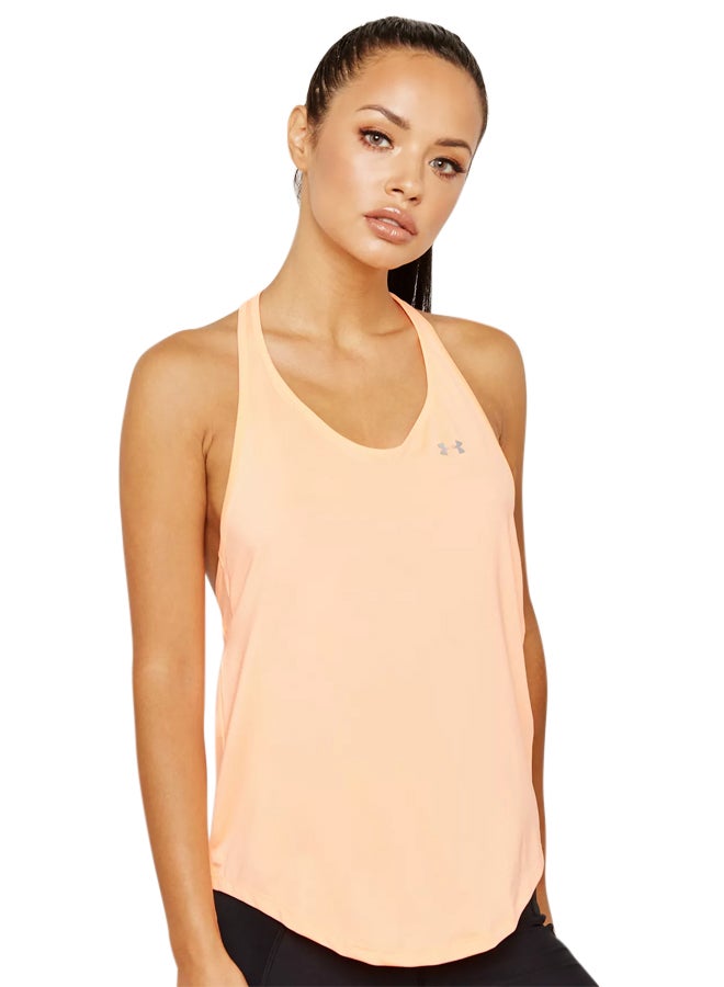 UNDER ARMOUR HeatGear Mesh Back Tshirt Peach - Image 1