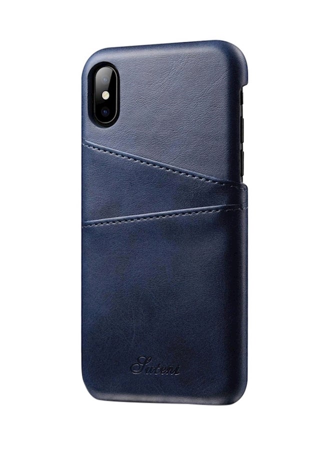 Suteni Protective Wallet Card Case Cover For Apple iPhone X/Xs Blue  - Image 1