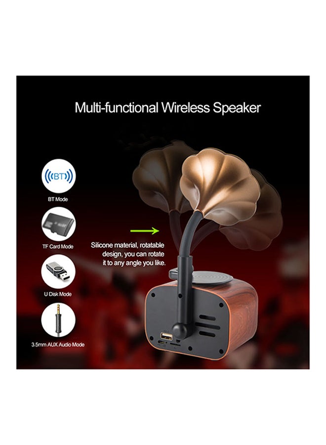 Vintage Style Bluetooth Speaker V5758 Brown  - Image 3