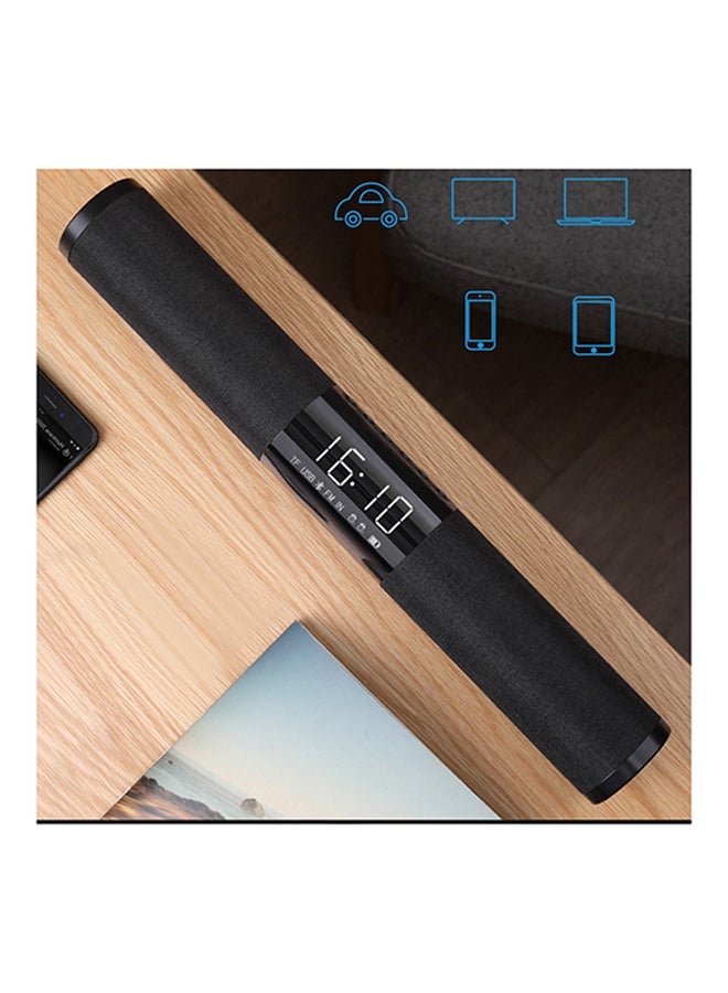 Mini Alarm Clock Bluetooth Bass Speaker V4808 Black - Image 3