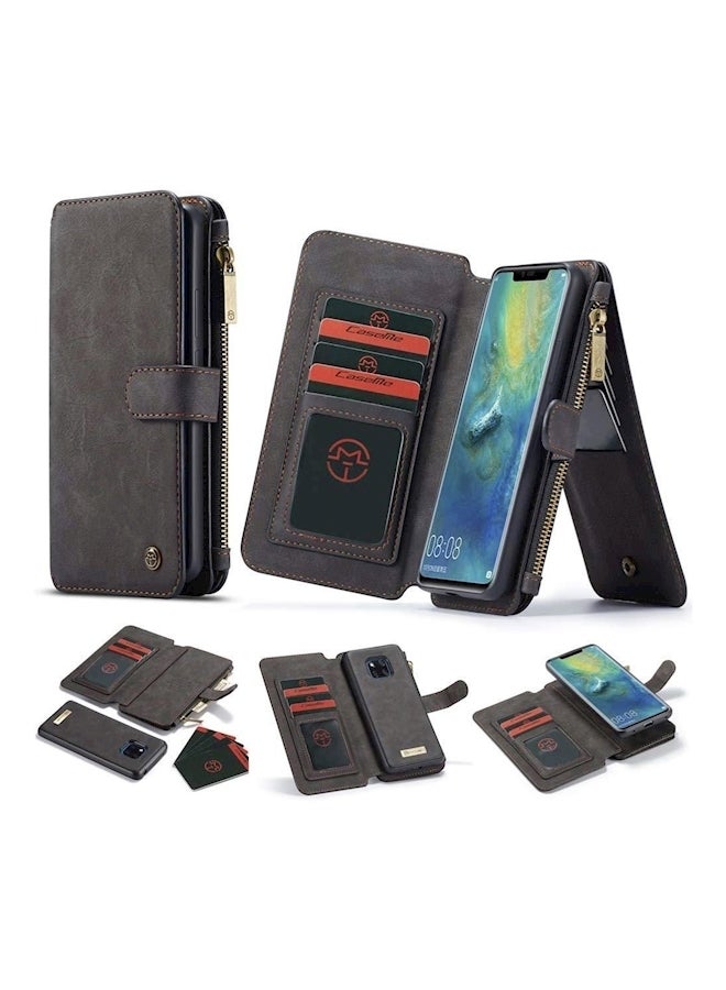 CaseMe Protective Wallet Card Case Cover For Huawei Mate 20 Pro Black  - Image 2