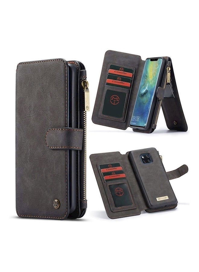 CaseMe Protective Wallet Card Case Cover For Huawei Mate 20 Pro Black  - Image 4