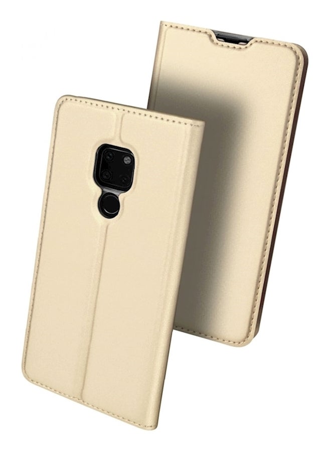 Protective Wallet Card Case Cover For Huawei Mate 20 Gold  - Image 1
