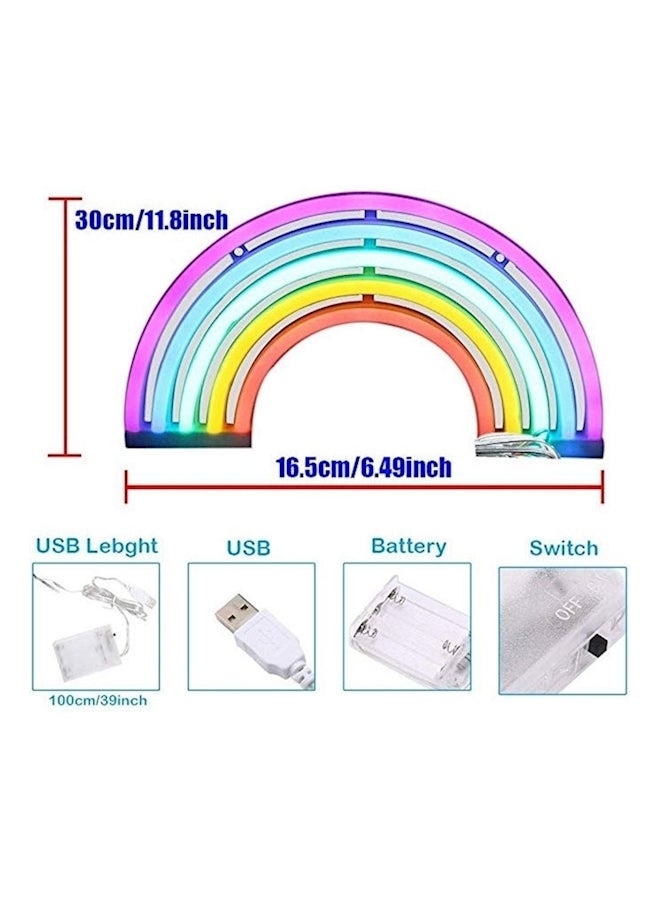 Led Rainbow Neon Sign Light Multicolour 30x16.5cm  - Image 2