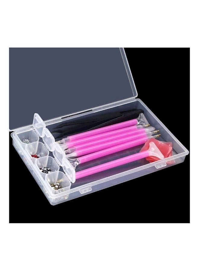 Generic - Pack Of 24 Diamond Painting Cross Stitch Tool Set Pink/Green/White - Image 1