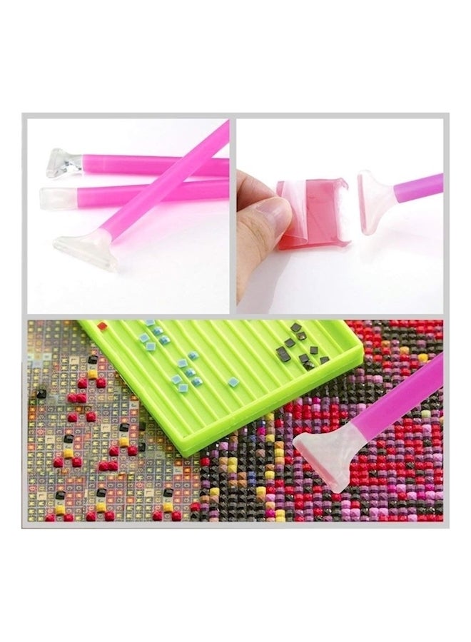 Generic - Pack Of 24 Diamond Painting Cross Stitch Tool Set Pink/Green/White - Image 1