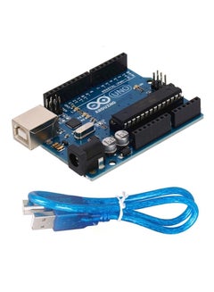Arduino Uno R3 Development Board With USB Cable Blue/Black/Grey  - Image 2