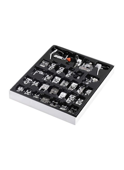 32-Piece Sewing Machine Presser Feet Set Silver/Clear/Black
