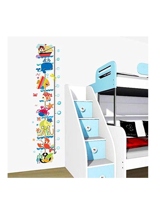 Fish Kindergarten Height Measure Ruler Self-Adhesive Wall Sticker Multicolour 50x70cm - Image 1