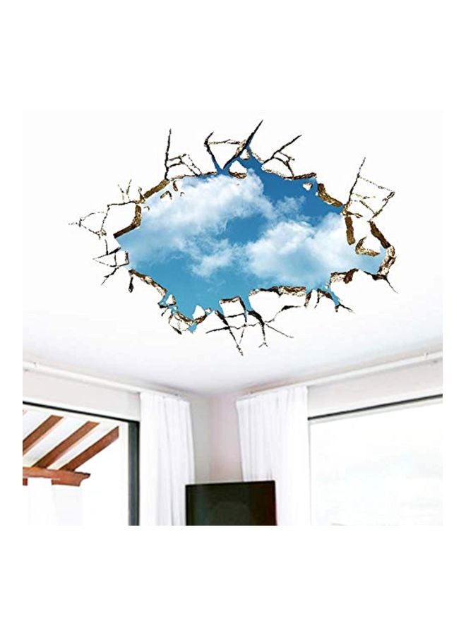 ملصق جداري ثلاثي الأبعاد بتصميم سحب أزرق/ أبيض 70x50سم - Image 5