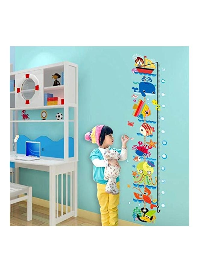 Fish Kindergarten Height Measure Ruler Self-Adhesive Wall Sticker Multicolour 50x70cm - Image 3