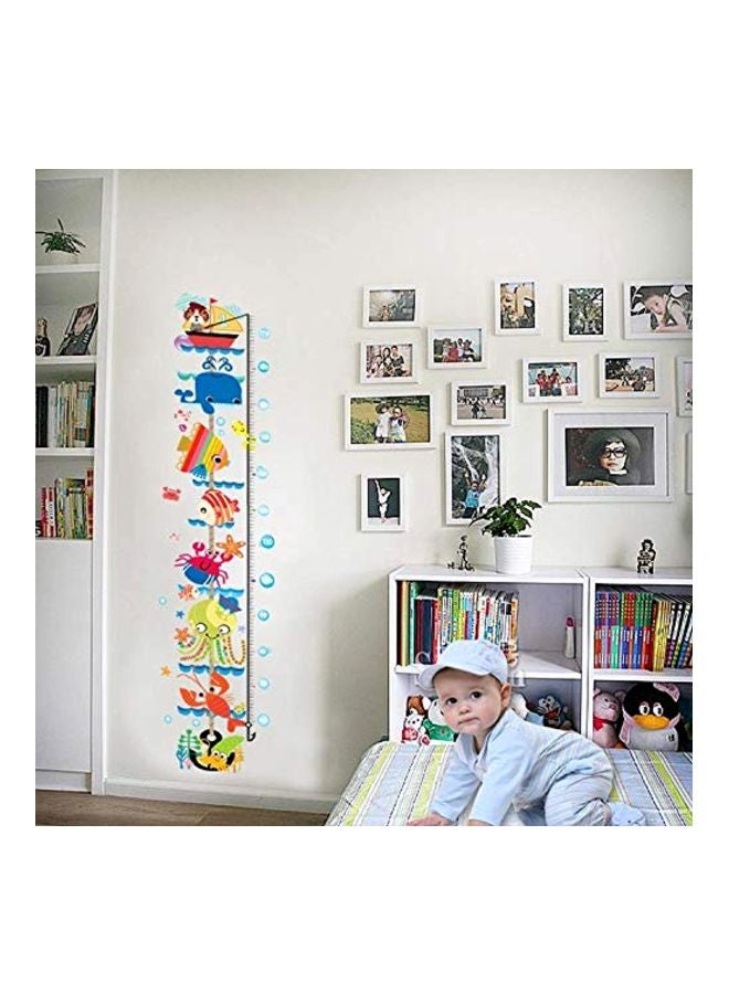 Fish Kindergarten Height Measure Ruler Self-Adhesive Wall Sticker Multicolour 50x70cm - Image 2