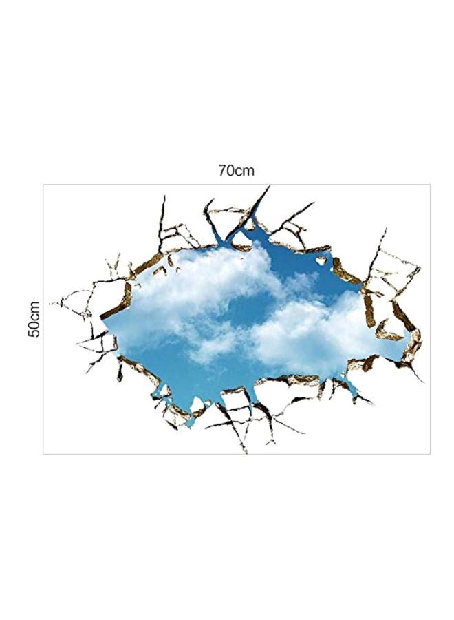 ملصق جداري ثلاثي الأبعاد بتصميم سحب أزرق/ أبيض 70x50سم - Image 2