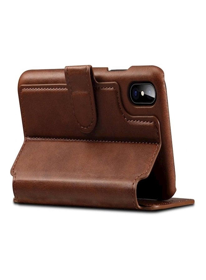 Futent Protective Wallet Card Case Cover For Apple iPhone X/Xs Brown  - Image 2