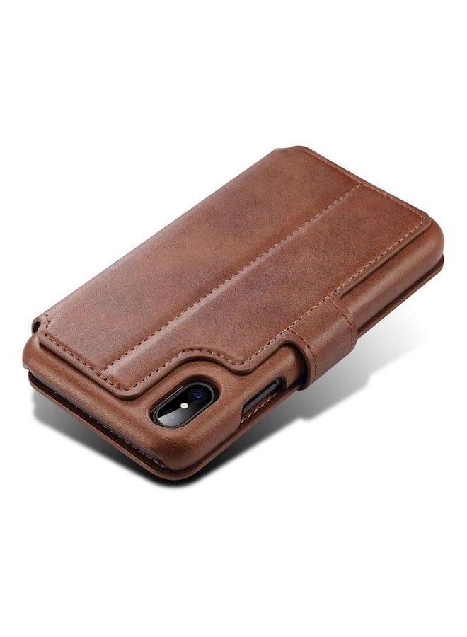 Futent Protective Wallet Card Case Cover For Apple iPhone X/Xs Brown  - Image 3
