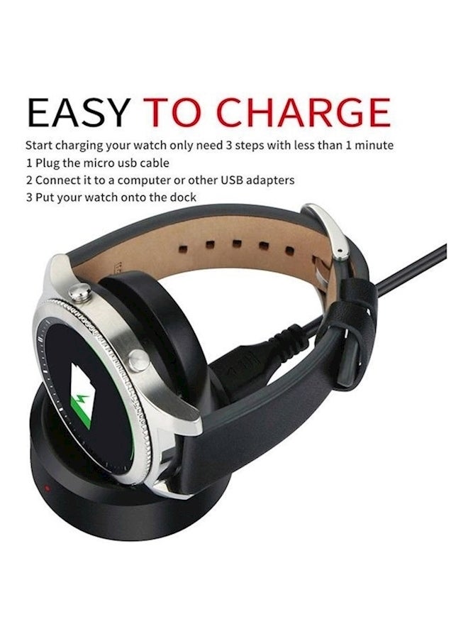 Regentech USB Charger Charging Dock For Smart Watch Black/Silver - Image 2