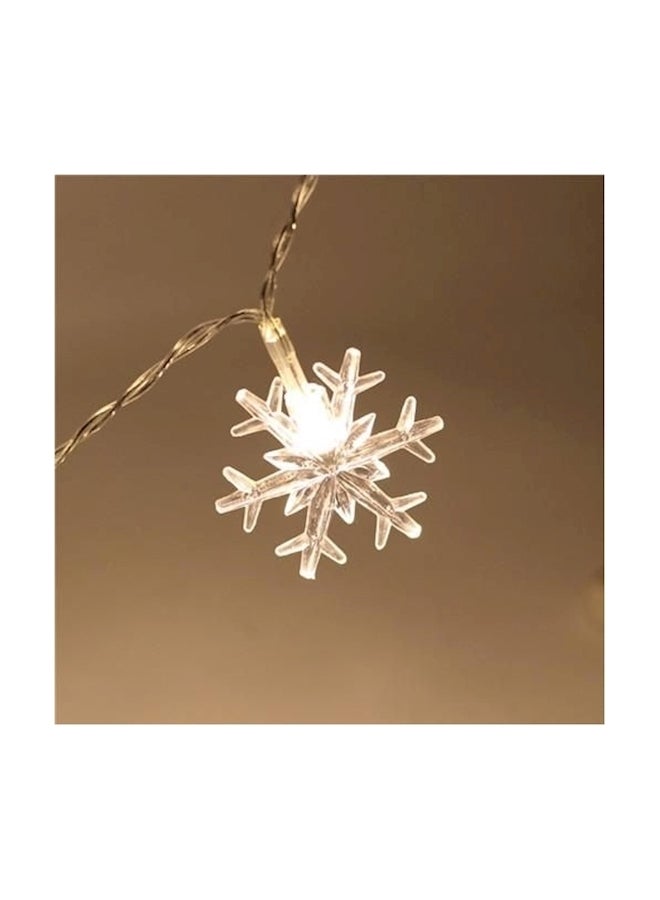 ماركة غير محددة - شريط أضواء LED للزينة على شكل بلورات الثلج مكون من 100 مصباح أصفر 318جرام - Image 1