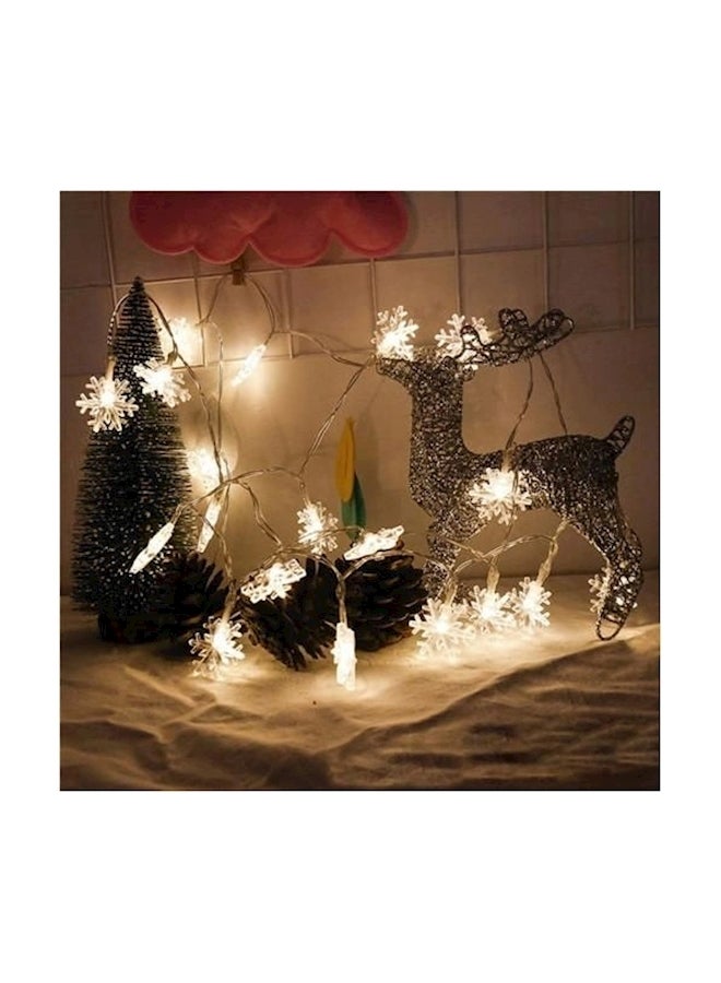 ماركة غير محددة - شريط أضواء LED للزينة على شكل بلورات الثلج مكون من 100 مصباح أصفر 318جرام - Image 1