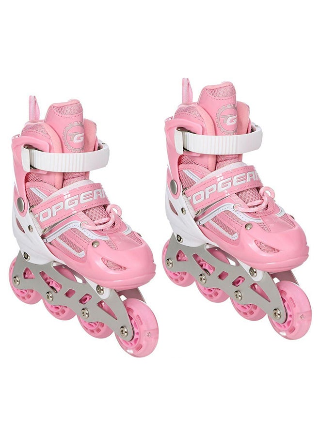 Top Gear TG-9006 Skate Shoes with Protection Set, Pink/White, size: Large - Image 1