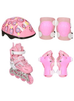 Generic Top Gear TG-9006 Skate Shoes with Protection Set, Pink/White, size: Large  - Image 2
