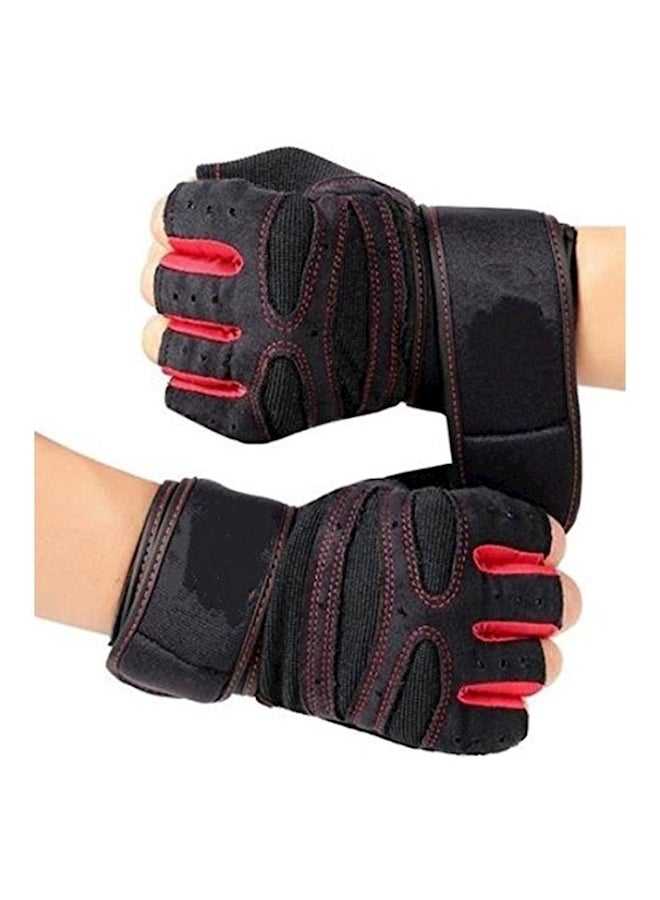 Generic Anti-Slip Adjustable Velcro Strap Weightlifting Gloves XL  - Image 1