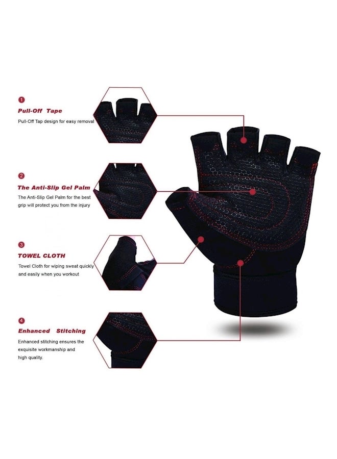 Generic Anti-Slip Adjustable Velcro Strap Weightlifting Gloves XL  - Image 2